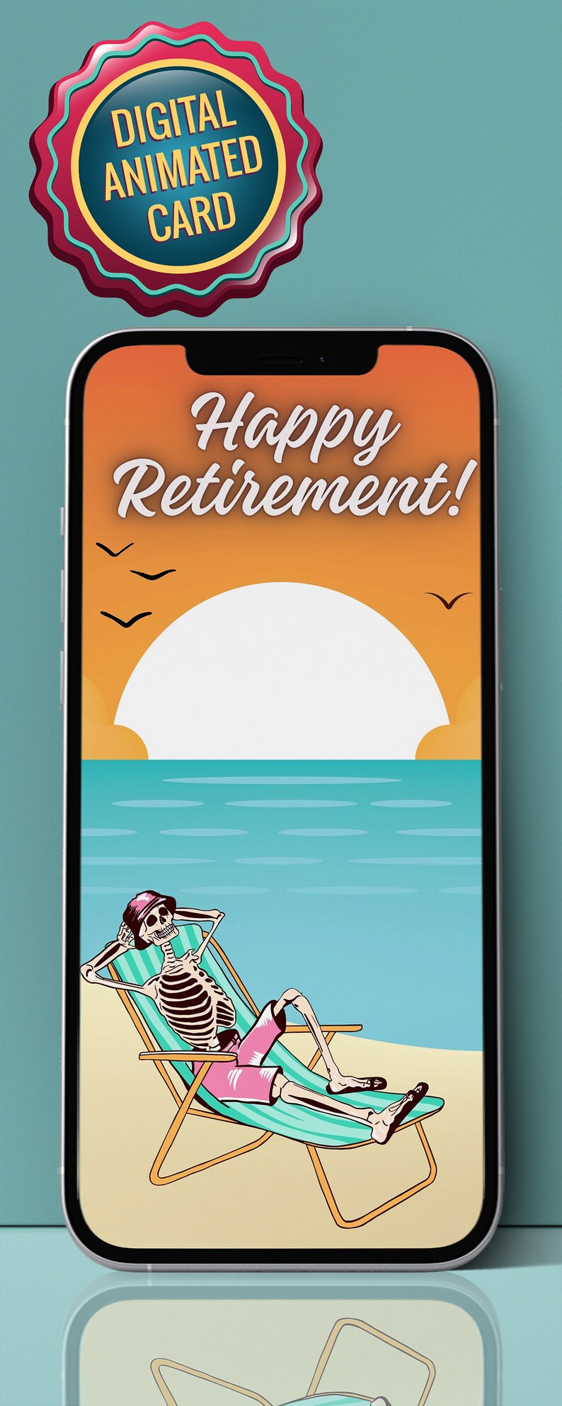 Animated Retirement E-card, Funny Beach Theme (digital Download) - Etsy