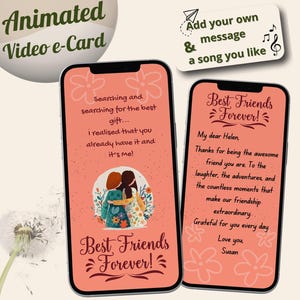 Melhor amigo cartão surpresa personalizado presente significativo melhor amigo cartão de agradecimento personalizado só porque alma irmã cartão de apoio presente móvel
