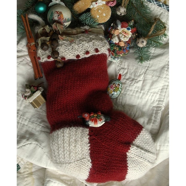 Christmas Stocking Knitting Pattern Instant PDF DOWNLOAD Decoration Gift Idea Photo Prop Idea