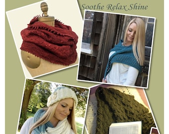 Knitting Patterns eBook Cowl Infinity Scarf Triangular Shawl Rectangular Shawl Hat Multiple Patterns in one PDF Download