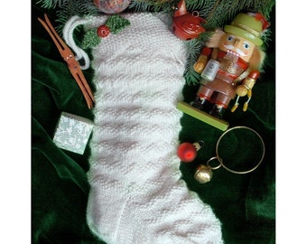 Silk Stocking Hand Knit Christmas Stocking Knitting Pattern ONLINE DOWNLOAD