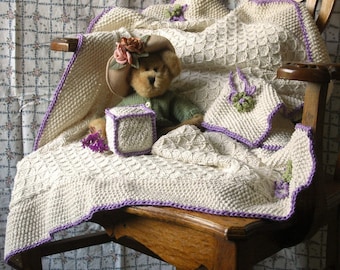 Sweet Pea Blanket and Soft Block Knitting Pattern ONLINE DOWNLOAD