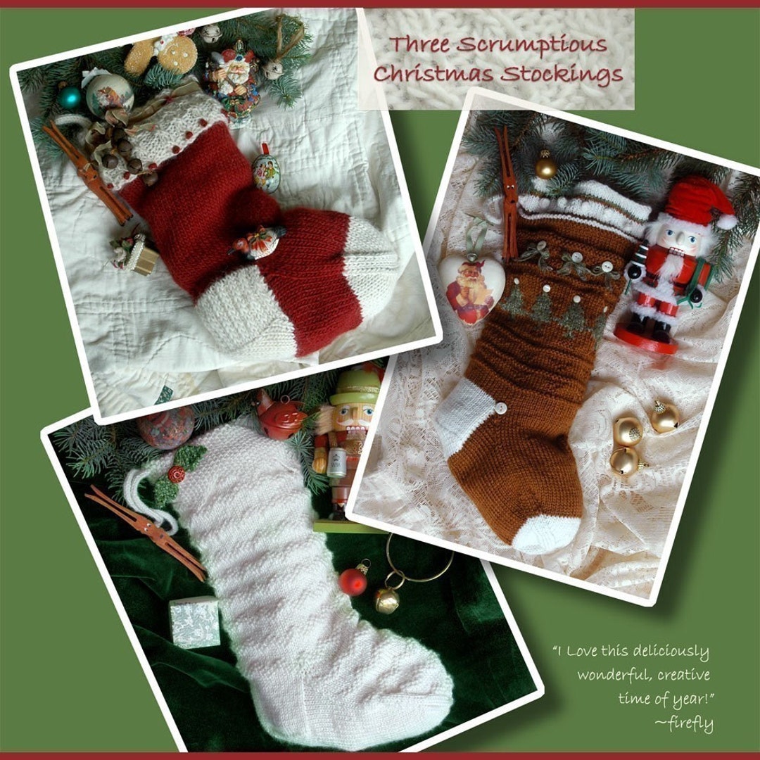 Christmas Stocking Knitting Patterns Instant PDF DOWNLOAD Decoration ...