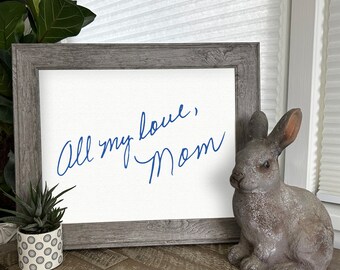 Custom Handwriting Signature Keepsake Memorial Sign Hand Painted Watercolor Sign of Loved Ones Handwriting Unframed