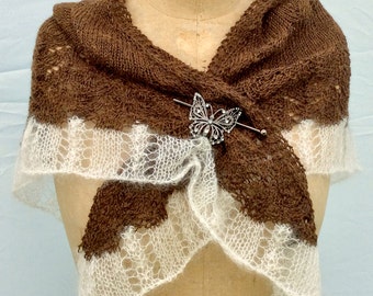 Knitting Pattern Lace Shawl Text Direction Plus Charted Directions Instant PDF Download Easy Quick to Knit Pattern Gift Idea