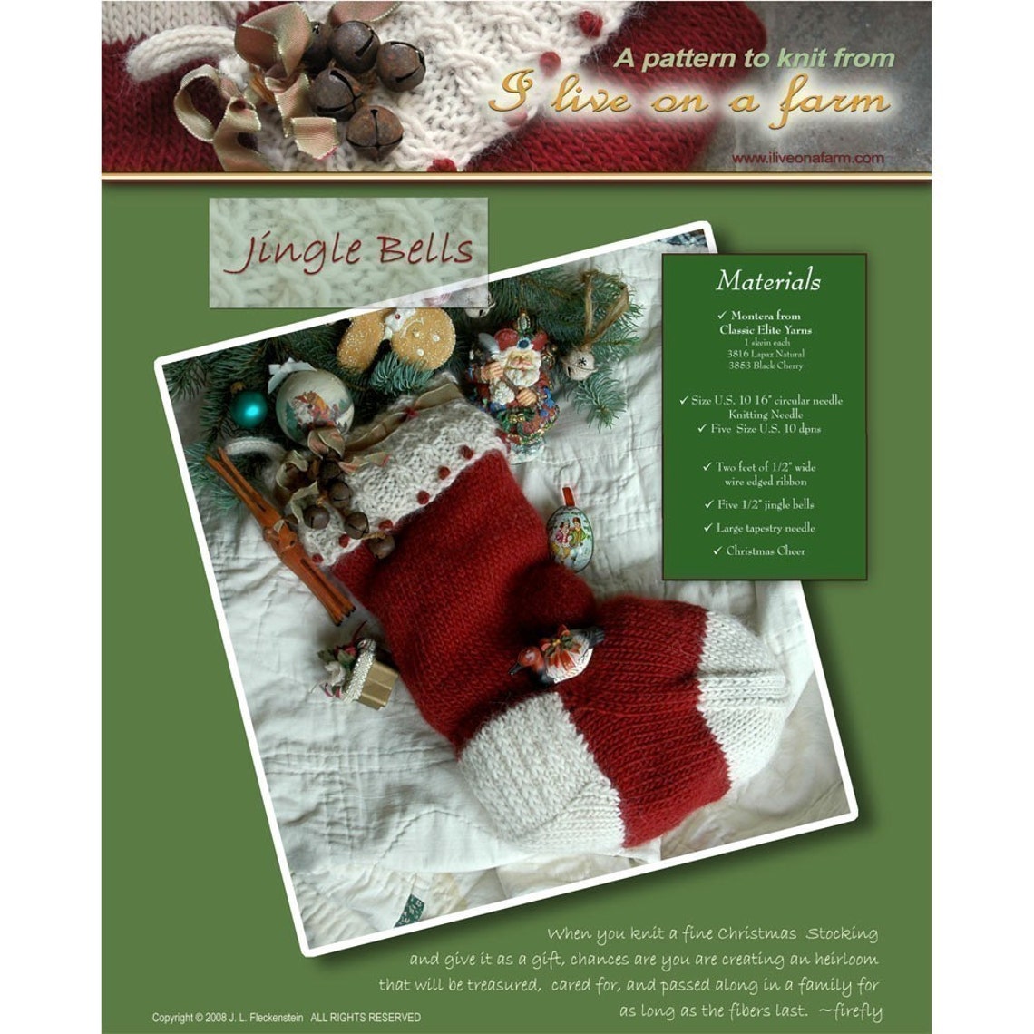 Christmas Stocking Knitting Pattern Instant PDF DOWNLOAD Decoration ...