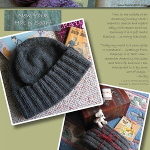 Knitting Pattern Hat and Scarf New York A Guy's Wool Hat Instant PDF Download Designer J. L. Fleckenstein image 3