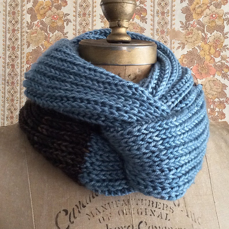 Cowl Infinity Scarf Knitting Pattern Convertible Instant PDF Download ...