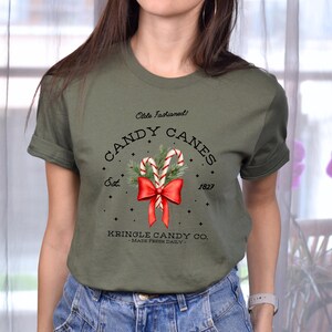 Candy Canes Kringle Candy Co. T-Shirt - Christmas - Bella Canvas - Holiday Season - Gift Idea - Christmas Season