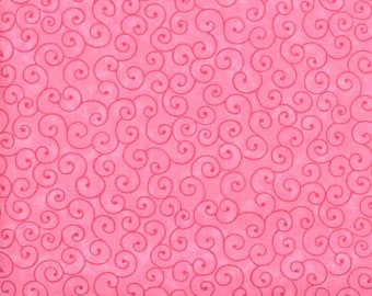 1 Yard Pink Swirl Fabric Tonal Blender Tone on Tone 100% Cotton for Quilt Fabric