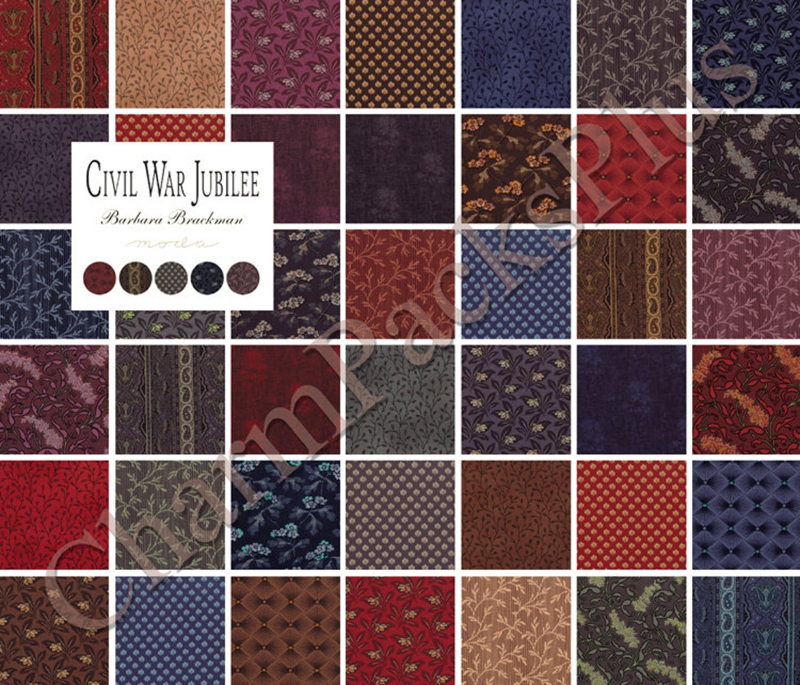 CIVIL WAR JUBILEE Moda Charm Pack 5 inch Quilt Fabric Etsy
