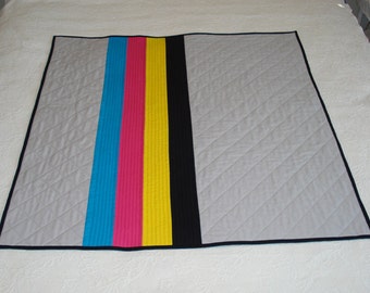 Modern Baby Quilt Boy or Girl Solid Stripes