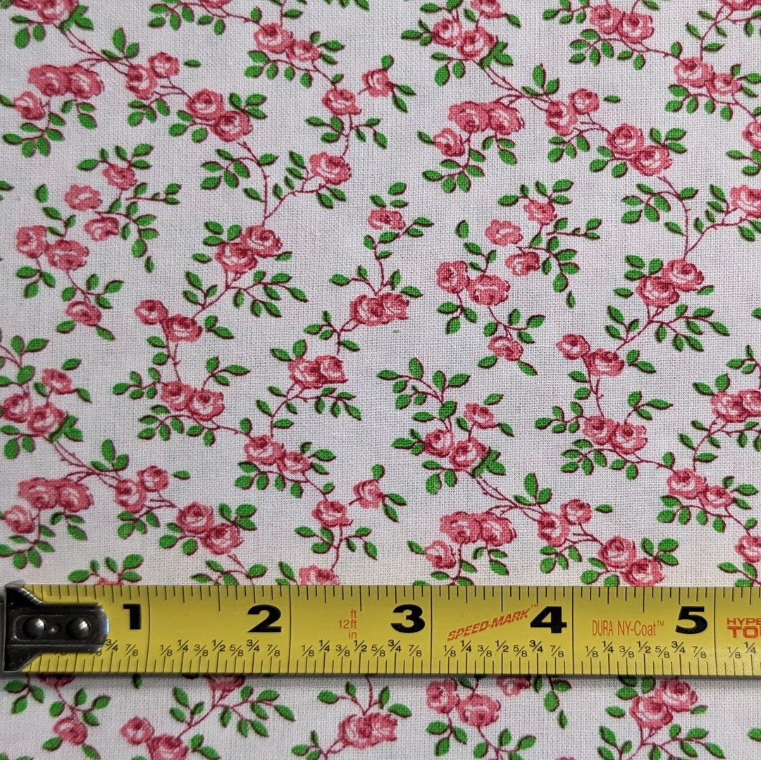 1 Yard Cotton Fabric Rose Fabric Pink Small Floral Print Fabric 1-yard-cotton-fabric-rose-fabric-pink-small-floral-print-fabric