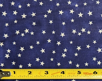 1 Yard Cotton Fabric, Star Fabric, Stars on Navy Blue, Patriotic, America, Americana