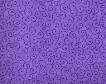 1 Yard Purple Swirl Fabric Tonal Blender Tone on Tone 100% Cotton for Quilt Fabric