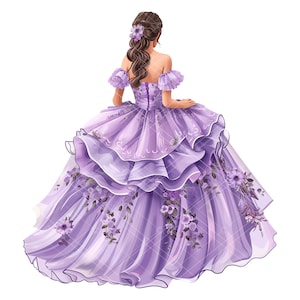 Quinceañera Princesa Clipart, Princesa Púrpura Clipart, Quinceañera Púrpura, Quinceañera Púrpura, Princesa Lavanda, Niña Mexicana Clipart