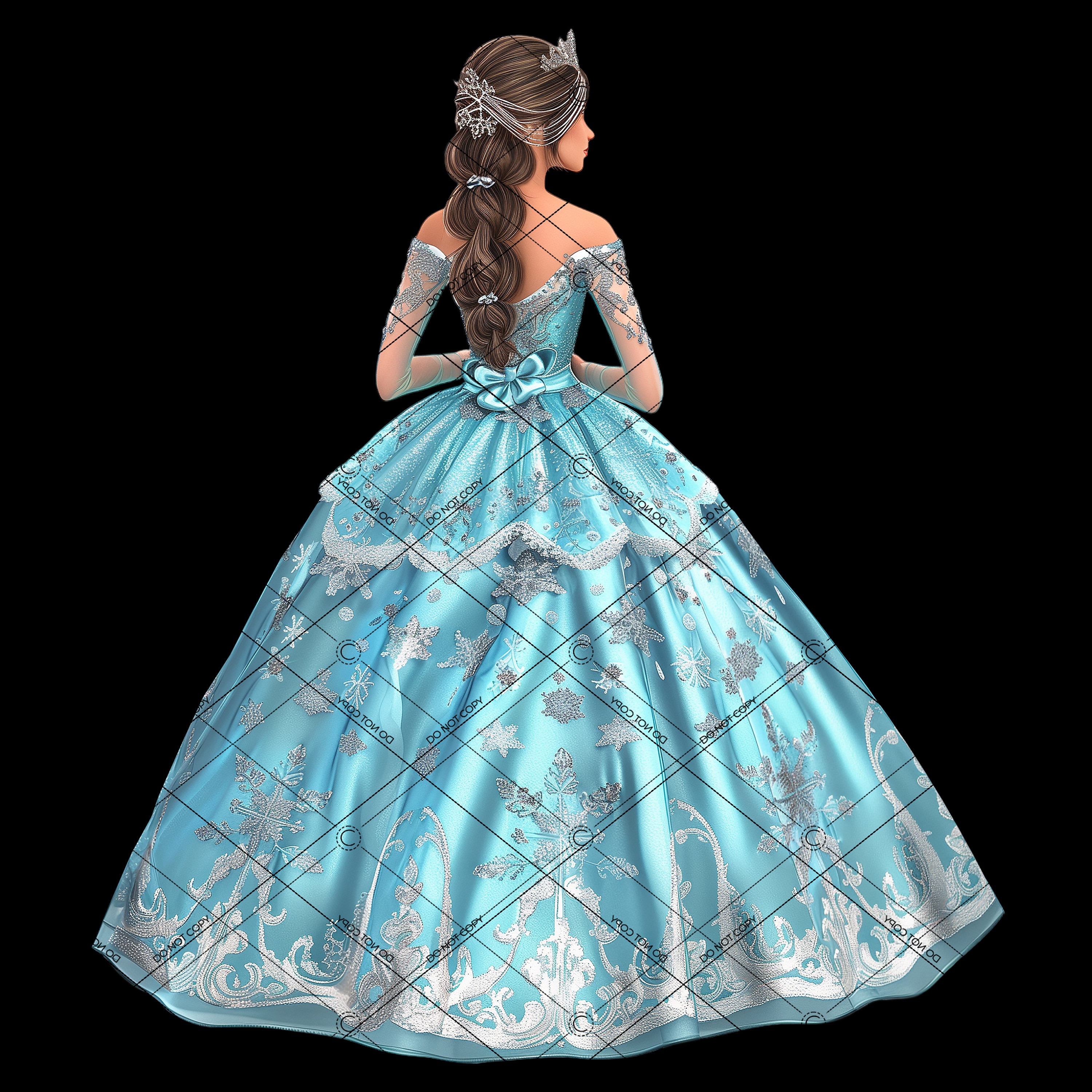 Quinceañera Dress Clipart,winter Wonderland Quinceañera,quinceañera