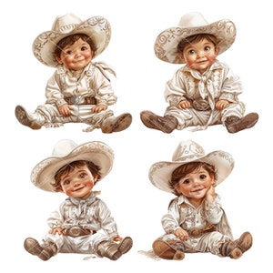 Baby Charro Clipart, Charro Clipart, White Gold Charro, Charro Baptism, Charro Birthday, Charro Baby Shower Clipart, Baby Charitto Clipart