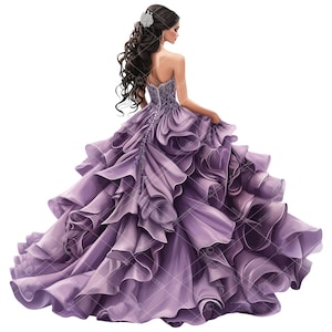 Lavanda Quinceañera Clipart,Quinceañera Princesa Clipart,Púrpura Quinceañera,Púrpura Quinceañera,Lavanda Quince,Púrpura Princesa Clipart