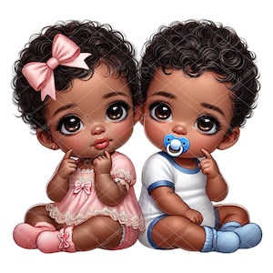 Clipart di un bambino afroamericano che rivela il sesso, Clipart di un bambino afroamericano che rivela il sesso, Bambini che rivelano il sesso, Clipart di un bambino gemellare afroamericano