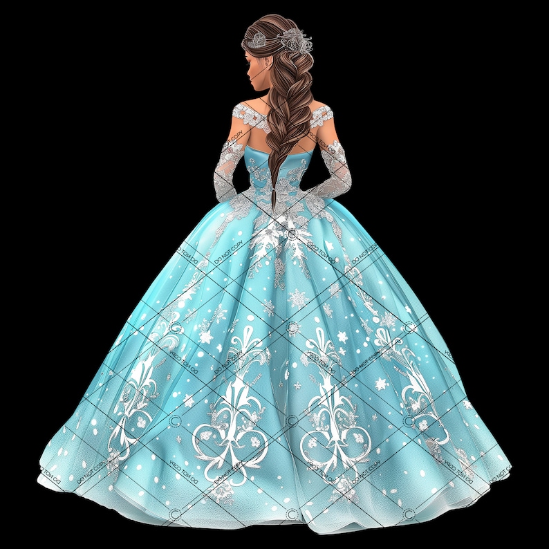 Winter Wonderland Quinceañera,quinceañera Dress Clipart,quinceañera