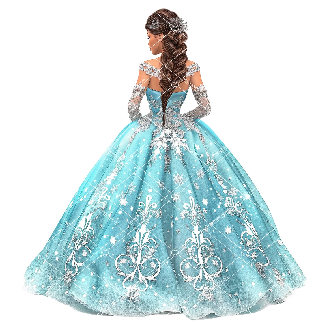 Winter Wonderland Quinceañera,quinceañera Dress Clipart,quinceañera