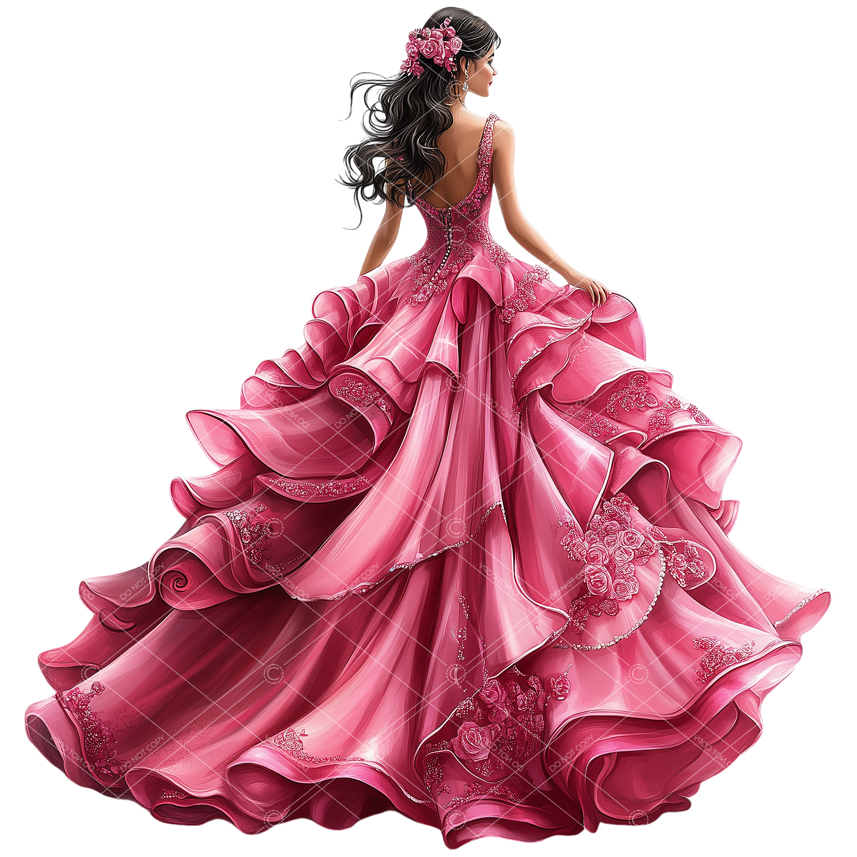strapless open back dress Blush Pink Ophelia Butterfly Quince Dress – Aquarius Brand