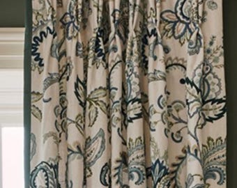 Designer Roseto Embroidered Drapes - Lined