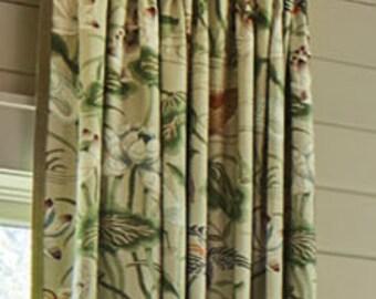 Custom Designer Lotus Garden Drapes Blackout Lined