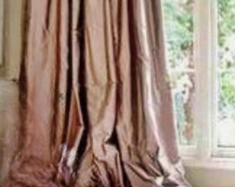 Rose Gold Silk Dupioni Drape with Lining - You pick the color and style
