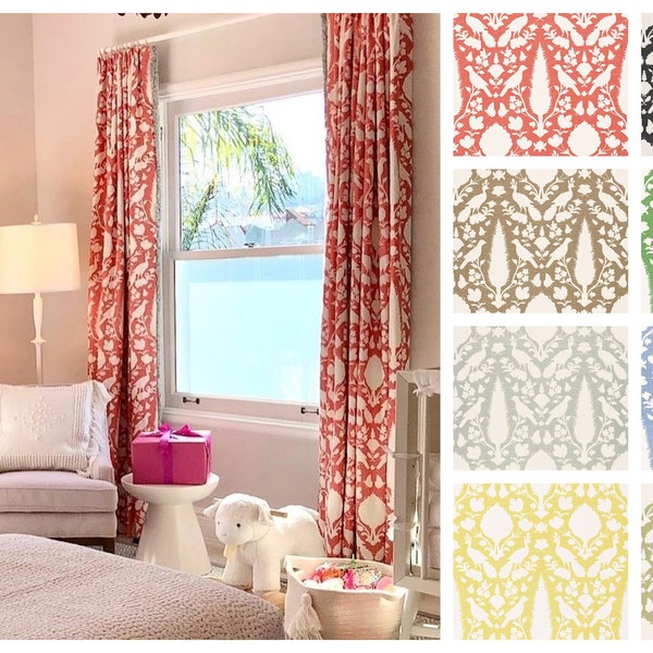 Custom Designer Schumacher Chenonceau Drapes: You pick the fabric and style - Lined