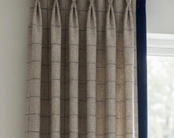 Designer Theo Polo Plaid Wool Drapes - Lined