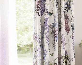 Custom Designer Wisteria Falls Drapes: You pick the fabric and style - Lined