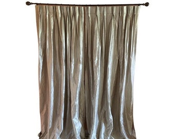 Pair of Silk Dupioni Shimmer Gold Drape with Thermal Lining