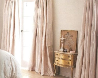 Haley Blush Silk Dupioni Drape with Lining - You pick the color and style