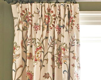 Designer Marquis Medallion Embroidered Drapes - Lined