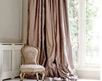 Rose Gold Silk Dupioni Drape with Lining - You pick the color and style