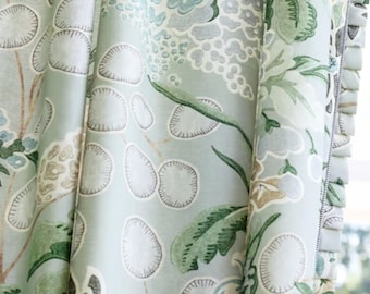 Custom Designer Thibaut Meadow Drapes - Lined- Other colors available- Free Shipping