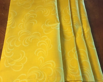 Set of 4 Marigold Scroll Cotton Cloth Napkins