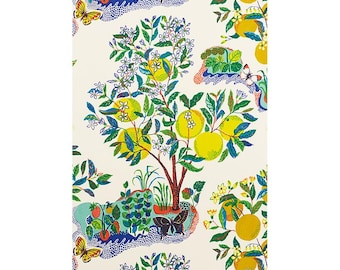 Schumacher Citrus Garden Wallpaper (Packaged in 2 panel rolls)