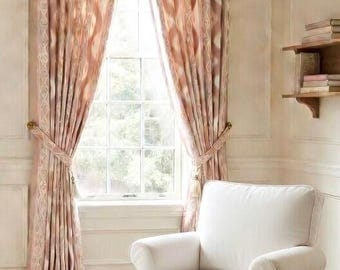 Custom Designer Alice Ikat Stripe Drapes - Lined