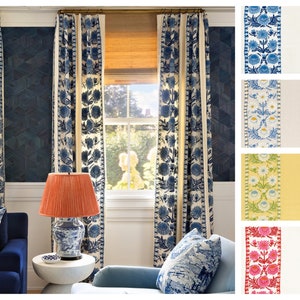 Custom Designer Marguerite Embroidery Drapes