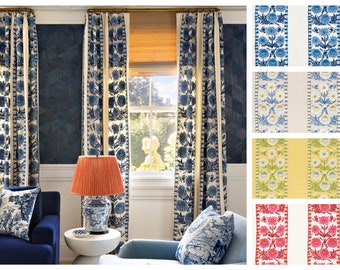 Custom Designer Marguerite Embroidery Drapes