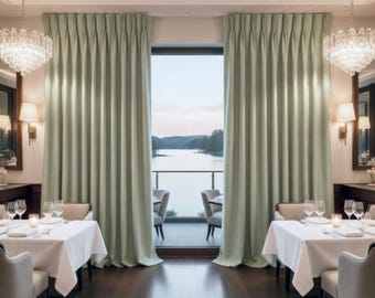 Commercial NFPA Eaton Woven Pleated Drapes Blackout Lined - 16 Colors