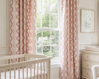 Custom Designer Ikat Stripe Drapes - Lined