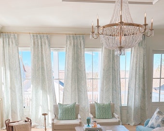 Custom Designer Chardonnet Damask Drapes You pick the fabric and style - Lined