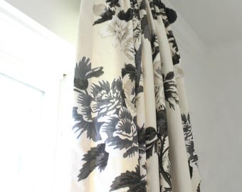 Custom Designer Schumacher Pyne Hollyhock Drapes: You pick the fabric and style - Lined