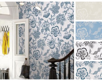 F Schumacher Hothouse Flowers Silhouette Wallpaper (Packaged in double rolls) (other colors available)