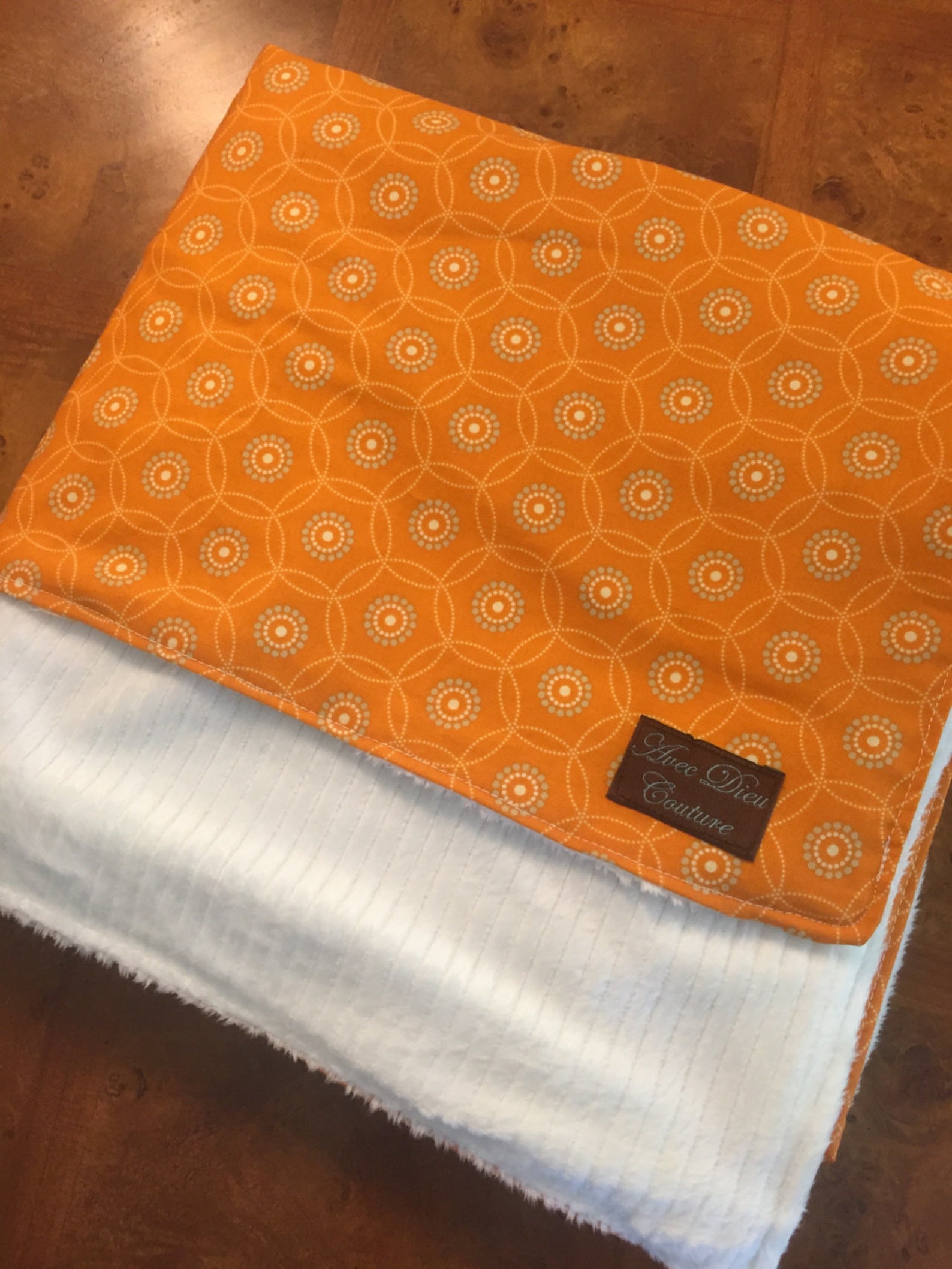 Circles Large Orange Baby Blanket Etsy