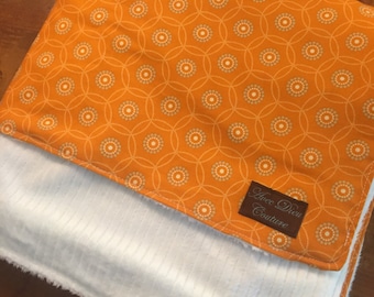 Circles Large Orange Baby Blanket